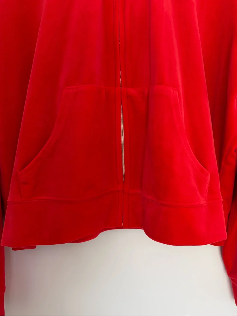 Juicy Couture Velour Track Jacket Hoodie Red Gold Crown Y2K Loungewear Comfy XXL